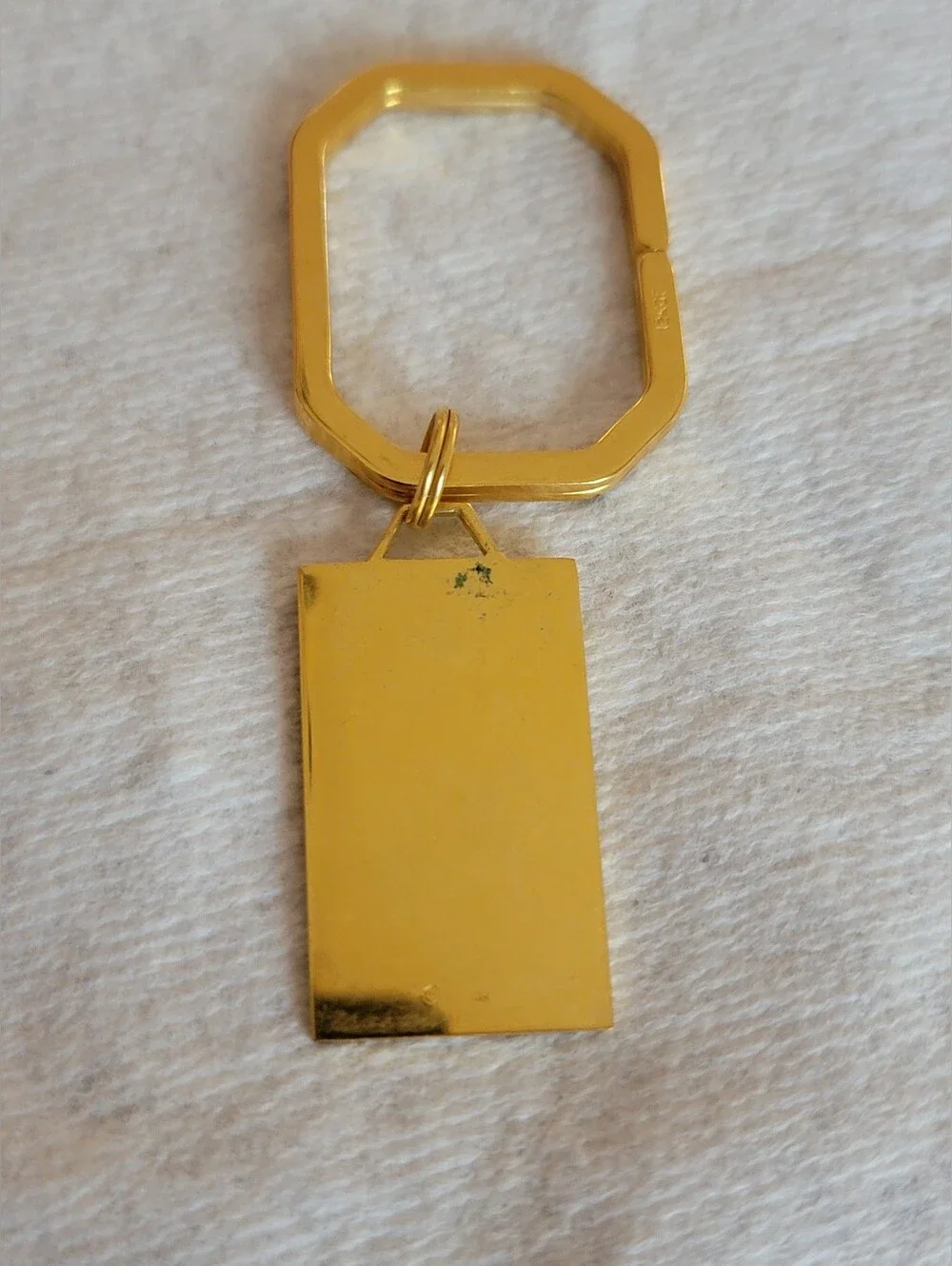 S.T. DuPont Vintage Gold-Tone Rectangular Logo Keyring